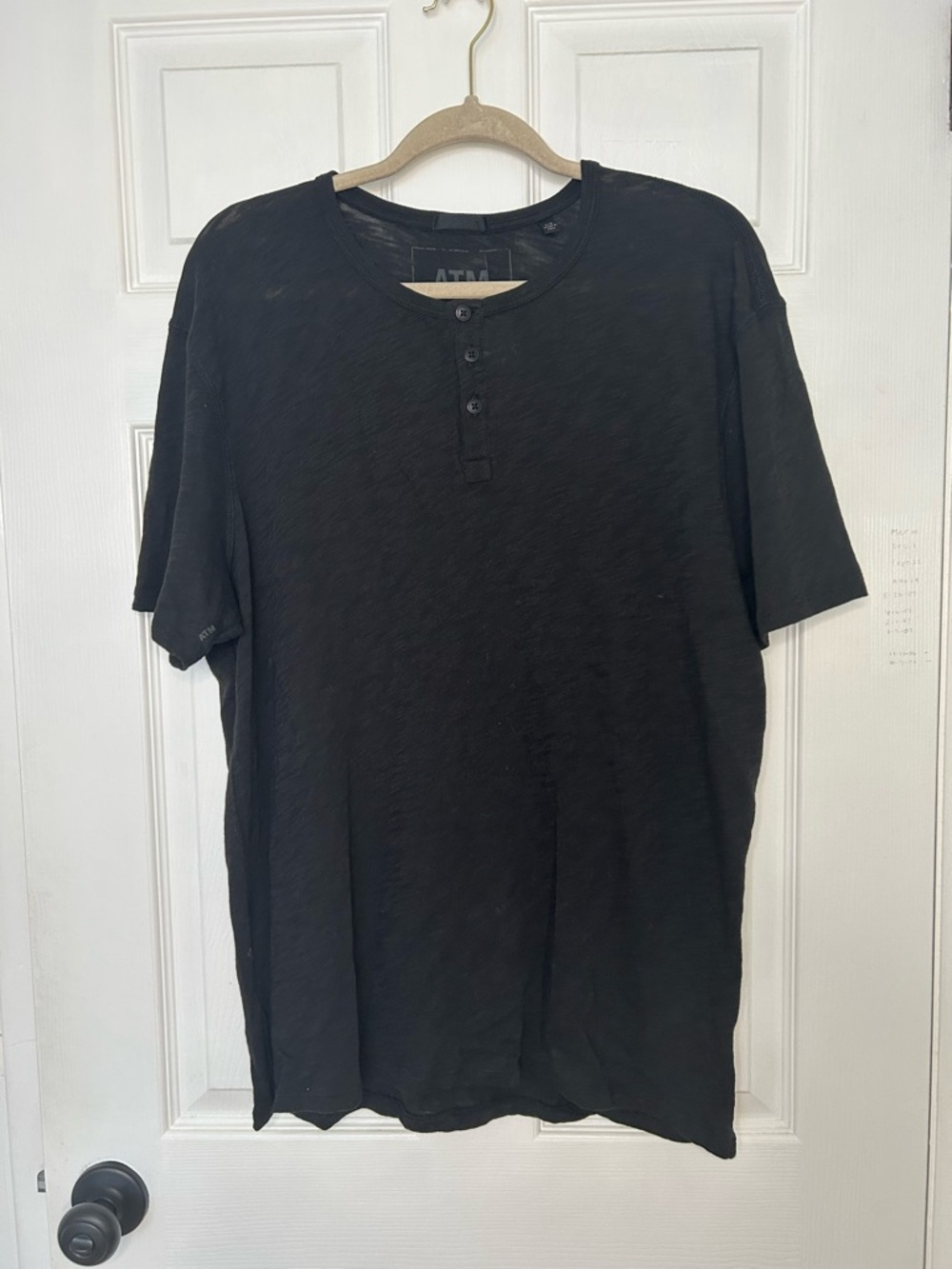 ATM Slub Jersey Henley Short Sleeve Shirt